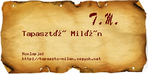 Tapasztó Milán névjegykártya