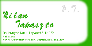 milan tapaszto business card